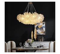 Lampadario, French Luxury Acrylic Chandelier Round Pendant Light for Foyer Dining Room Study Cream Style Hanging Ceiling Lamp(D520mm,3 color)