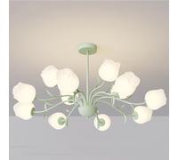 Lampadario G9 con fiori di rosa dei venti color crema, luce principale semplice del soggiorno, piccolo lampadario fresco per camera da letto moderna, luce della sala da pranzo, Crema, 12 teste