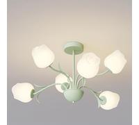 Lampadario G9 con fiori di rosa dei venti color crema, luce principale semplice del soggiorno, piccolo lampadario fresco per camera da letto moderna, luce della sala da pranzo, Crema, 12 teste