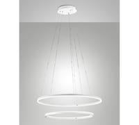Lampadario Giotto Sospen Collezione GIOTTO Bianco Due Luci Design Moderno