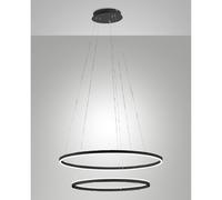 Lampadario Giotto Sospen Nera 2 luci Led integrato design elegante collezione GIOTTO