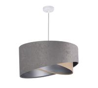 Lampadario Grigio Beige Argento Ø50Cm Ottica In Velluto Camera Da Letto
