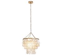Lampadario Home ESPRIT Beige Dorato Metallo Madreperla 50 W 40 x 40 x 48 cm