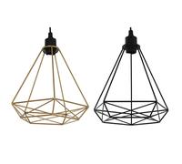 Lampadario Home ESPRIT Nero Dorato Metallo 50 W 28 x 27 x 34 cm [2 Unità]