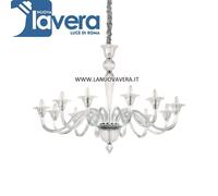 Lampadario Classico Brigitta Vetro Trasparente 12 Luci E14