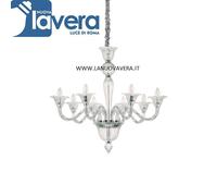 Lampadario Classico Brigitta Vetro Trasparente 8 Luci E14