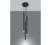Lampadario in Acciaio a Sospensione 3xG9 PASTELO 3P Nero da interno