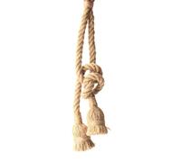 Lampadario in Corda di Bambù e Canapa Annodato 2 Teste Vintage Portalampada E27 [EEK: A]