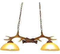 Lampadario in corna di cervo in resina, 2 luci, lampadario in cristallo vintage, lampadari in corna di cervo in stile rurale, altezza regolabile,Plafoniera Lampadario Da Soffitto