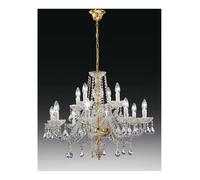 LAMPADARIO IN CRISTALLO DESIGN CLASSICO ORO LEO-MADRID-8+4