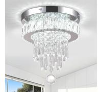 Lampadario in cristallo K9, lampada da soffitto Flush Mount 20 W, LED, Ø 25 cm, 6500 K, bianco freddo, con design a 4 livelli, per soggiorno, camera da letto e corridoio