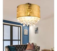 Lampadario In Cristallo Oro LED Per Sala Da Pranzo Tessuto Foglia D'Oro [EEK: F]