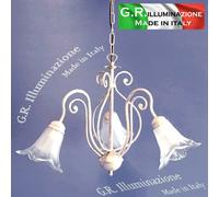 LAMPADARIO IN FERRO BATTUTO 3 LUCI AVORIO ORO PENDENTE SOSPENSIONE CLASSICO Kim [EEK: A++]