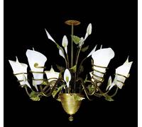 LAMPADARIO IN FERRO BATTUTO CON CALLE CLASSICO A 6 LUCI COLL. BGA 585