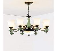 Lampadario in Ferro battuto Europeo per Sala da Pranzo, Lampada a Sospensione Semplice e retrò con luci da soffitto in Metallo E27 Creative, 36810 Teste Decorative, Ideale per la Zona ristor