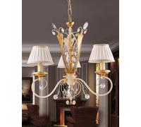LAMPADARIO IN FERRO BATTUTO PANNA-ORO 3 LUCI PRE153/3P