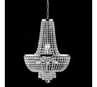 Lampadario in ferro e ottone cromato con strass 8 luci Mozart