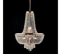 Lampadario in ferro e ottone dorato con strass 8 luci Mozart
