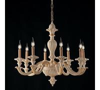 Bonetti Illumina Lampadario moderno in legno in stile classico 8 luci Leonardo O [EEK: A++]