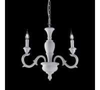 Lampadario in legno bianco shabby 3 luci Fiorenza