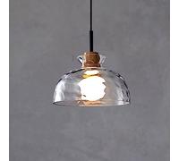 Lampadario in legno di vetro in stile nordico, paralume per lampada a sospensione in vetro trasparente, copertura del vaso personalizzata modellante lampada a sospensione, apparecchi di illuminazione