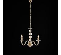 Lampadario in oro con vetro trasparente e strass 3 luci Franz