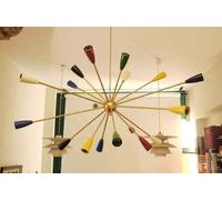 Lampadario In Ottone Sputnik A 18 Bracci Multicolore Decorativo Per La Casa