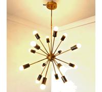 Lampadario In Ottone Sputnik Design Anni '50 Interni Casa 16 Braccia
