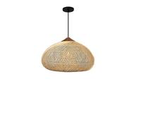 Lampadario in rattan del sud-est asiatico, design costiero, paralume in bambù, lampada a sospensione in vimini con accessori, 1 luce, sala da tè bohémien, lampada in rattan intrecciata a mano retrò is