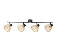 Lampadario in Rattan Nero 15W Moderno a Una Due o Quattro Teste