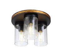 Lampadario in Stile Country Americano, con Sfera in Vetro a 3 Teste,Pada da Soffitto Retrò, Moderna,Pada a Sospensisemi-Incassatar Balcone, Cucina, Sala da Pranzo