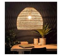 Lampadario in Stile Giapponese per Ristorante, Studio, Veranda, Fatto a Mano, in Rattan, Decorazione per Camera da Letto con Una Sola Testa, Naturale