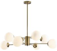 Lampadario in Stile Mid-Century Modern - Elegante Lampada a Sospensione Dorata per Soggiorno e Sala da Pranzo, Compatibile con lampadine a LED.