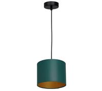 Lampadario In Tessuto Nero Petrolio Oro Per La Sala Da Pranzo Ø18 Cm E27