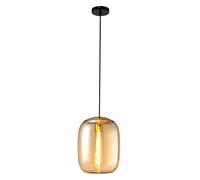 Lampadario in Vetro a Testa Singola filettata, Moderno, Creativo, Elegante, postmoderno, per Soggiorno, Sala da Pranzo, Cucina, Isola, Camera da Letto, Comodino, E26/E27, Grigio Fumo