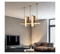 Lampadario in Vetro Ferro postmoderno Dorato Art Déco con Lampada sospesa per Sala da Pranzo, Cucina