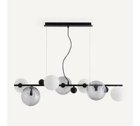Lampadario in vetro fumé e metallo, Bullesco Marrone TU