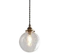 Lampadario in vetro ottone retrò a testa singola Plafoniera moderna Nordic LED Hammering Glass Ball E27 Lampada a sospensione Lampada a sospensione regolabile in altezza per ristorante Bar Camera da