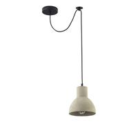 Lampadario Industrial Broni Metallo Nero 1 Luce Diffusore Calcestruzzo Grigio