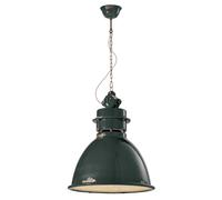 Lampadario Industrial Ferro E Ceramica Vintage Nero 1 Luce E27 50Cm