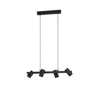 Lampadario Industrial Gatuela 1 4 Luci Acciaio Nero