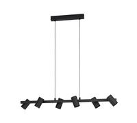 Lampadario Industrial Gatuela 1 6 Luci Acciaio Nero