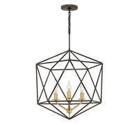 Lampadario Industrial Nordico Astrid Metallo Bronzo Opaco 3 Luci E14