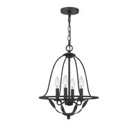 Lampadario Industrial Nordico Bradbury Acciaio Grigio Cenere 4 Luci E14
