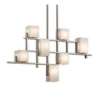Lampadario Industrial Nordico City Lights Acciaio Peltro 7 Luci G9 3 Led