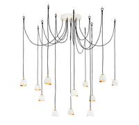 Lampadario Industrial Nordico Nula Acciaio 12 Luci E14