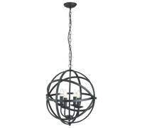 Lampadario Industrial-Nordico Orbita Acciaio Nero 4 Luci E14 [EEK: A++]