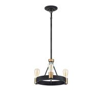 Lampadario Industrial Nordico Silas Acciaio Zinco Antico Ottone 3 Luci E27