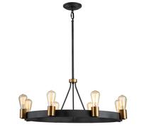 Lampadario Industrial Nordico Silas Acciaio Zinco Antico Ottone 8 Luci E27