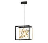 Lampadario Industrial Nordico Styx Acciaio Nero Oro Led Integrato 48W 3000K